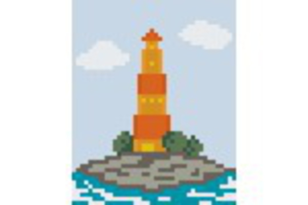 Orange Lighthouse One [1] Baseplate PixelHobby Mini-mosaic Art Kit image 0